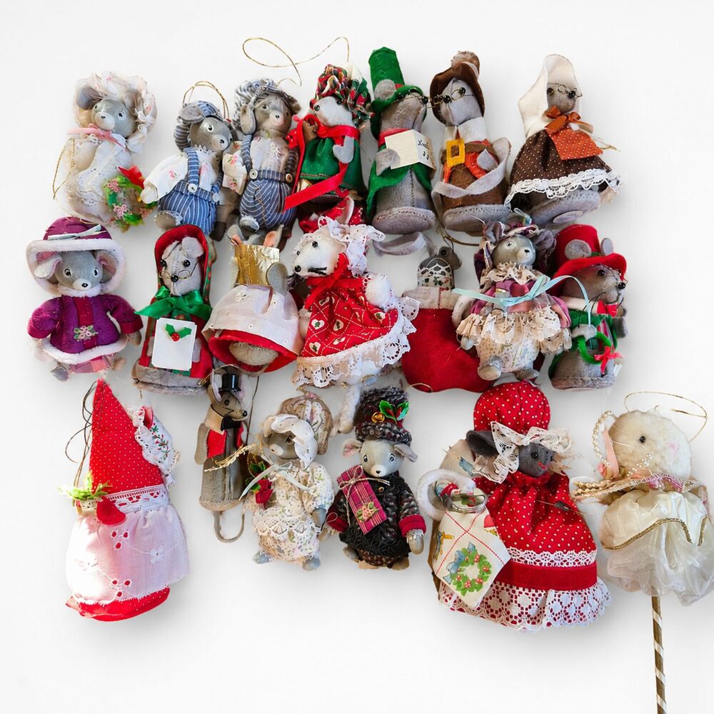 Vintage Kurt Adler Christmas Mouse Ornament Lot KSA Santa’s World